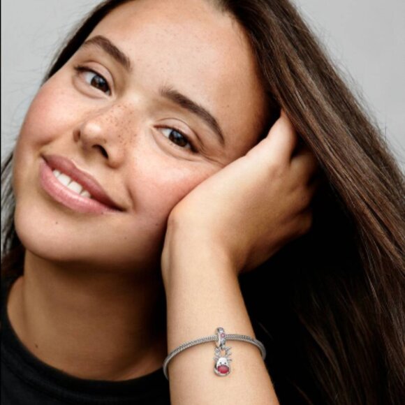 Pandora Red Nose Reindeer Murano Dangle Charm - Picture 6 of 7